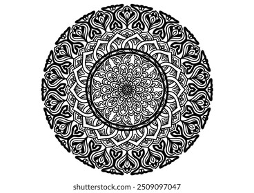 Flower mandala decorative element vintage oriental pattern Vector illustration Islam, Arabian, Indian, Moroccan, Spanish, Turkish, Pakistani, Chinese, mystical, Ottoman patterns, coloring book page. 