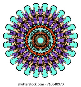 Flower Mandala. decorative elements. Oriental pattern, vector illustration. Indian, moroccan, mystic, ottoman motifs.