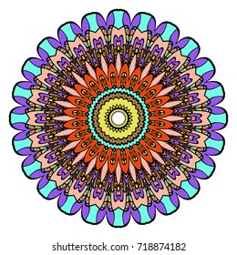 Flower Mandala. decorative elements. Oriental pattern, vector illustration. Indian, moroccan, mystic, ottoman motifs.