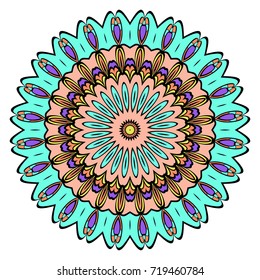 Flower Mandala. decorative elements. Oriental pattern, vector illustration. Indian, moroccan, mystic, ottoman motifs.