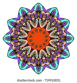 Flower Mandala. decorative elements. Oriental pattern, vector illustration. Indian, moroccan, mystic, ottoman motifs.