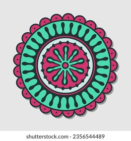 Flower mandala decorative elements vector illustration.