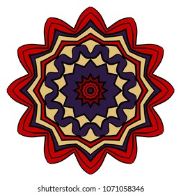 Flower Mandala. Decorative round elements. Vector illustration. purple gradient color.