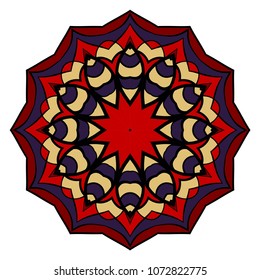 Flower Mandala. Decorative round elements. Vector illustration. purple gradient color.