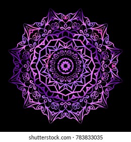 Flower Mandala. Decorative round elements. Vector illustration. purple gradient color