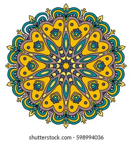 Flower Mandala. Decorative round ornaments. Anti-stress therapy patterns. Weave design. Yoga logos, backgrounds for meditation poster. idea for greeting cards, invitations, prints, textiles, tattoo.