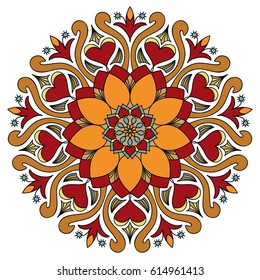 Flower Mandala. Decorative round ornaments. Anti-stress therapy patterns. Weave design. Yoga logos, backgrounds for meditation poster. idea for greeting cards, invitations, prints, textiles, tattoo.