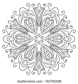 Flower Mandala. Decorative round ornaments. Anti-stress therapy patterns. coloring for adults. Yoga logos, backgrounds for meditation poster. for greeting cards, invitations, prints, textiles, tattoo