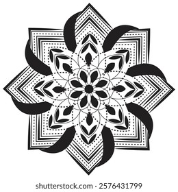 Flower mandala design arts, Easy mandala design arts, Vector Mandala