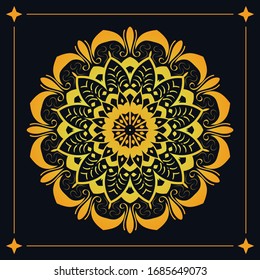Flower mandala  design with leaf