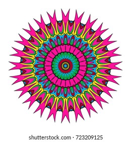 flower mandala design. Vector round pattern. Coloring. Design for greeting card, invitation, tattoo.
