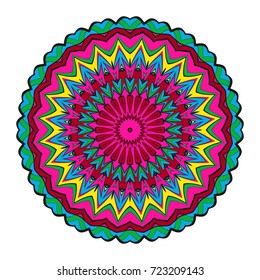 flower mandala design. Vector round pattern. Coloring. Design for greeting card, invitation, tattoo.