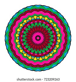 flower mandala design. Vector round pattern. Coloring. Design for greeting card, invitation, tattoo.