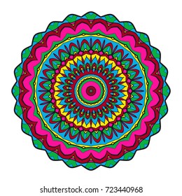 flower mandala design. Vector round pattern. Coloring. Design for greeting card, invitation, tattoo.