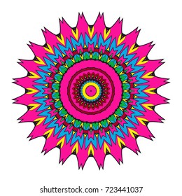 flower mandala design. Vector round pattern. Coloring. Design for greeting card, invitation, tattoo.