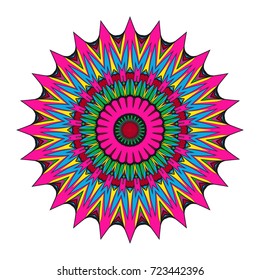 flower mandala design. Vector round pattern. Coloring. Design for greeting card, invitation, tattoo.