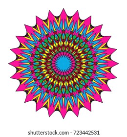 flower mandala design. Vector round pattern. Coloring. Design for greeting card, invitation, tattoo.
