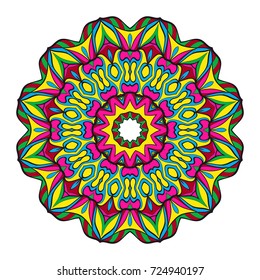 flower mandala design. Vector round pattern. Coloring. Design for greeting card, invitation, tattoo.