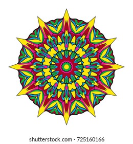 flower mandala design. Vector round pattern. Coloring. Design for greeting card, invitation, tattoo.