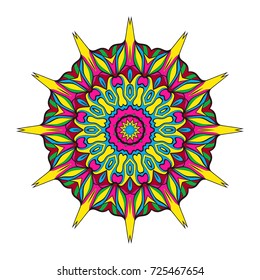 flower mandala design. Vector round pattern. Coloring. Design for greeting card, invitation, tattoo.