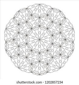 Flower mandala. Embroidery designs. Engraving patteren. Coloring book page.