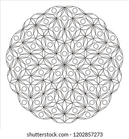Flower mandala. Embroidery designs. Engraving patteren. Coloring book page.