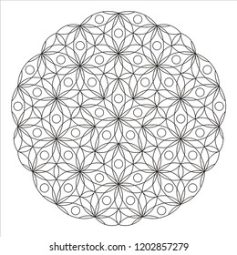 Flower mandala. Embroidery designs. Engraving patteren. Coloring book page.