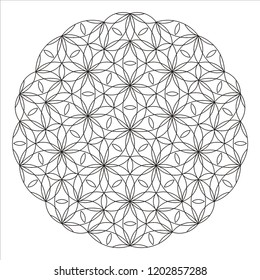 Flower mandala. Embroidery designs. Engraving patteren. Coloring book page.