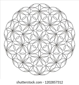Flower mandala. Embroidery designs. Engraving patteren. Coloring book page.