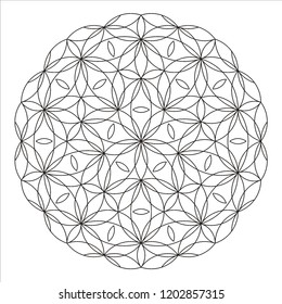 Flower mandala. Embroidery designs. Engraving patteren. Coloring book page.