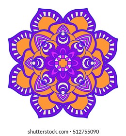 Flower Mandala. Ethnic decorative elements. Oriental pattern, vector illustration. Islam, Arabic, Indian, turkish, pakistan, chinese, ottoman motifs.