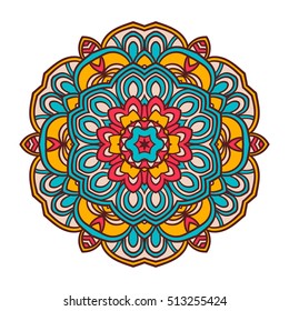 Flower Mandala. Ethnic decorative elements. Oriental pattern, vector illustration. Islam, Arabic, Indian, turkish, pakistan, chinese, ottoman motifs.