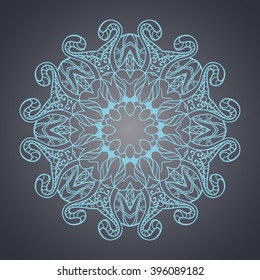 Flower Mandala. Ethnic pattern. Round Mandala of lines. Vector illustration. linear ornament template