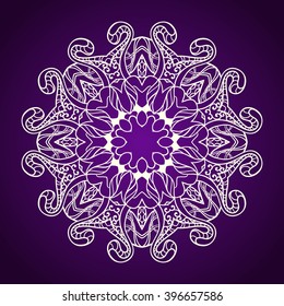 Flower Mandala. Ethnic pattern. Round Mandala of lines. Vector illustration. linear ornament template