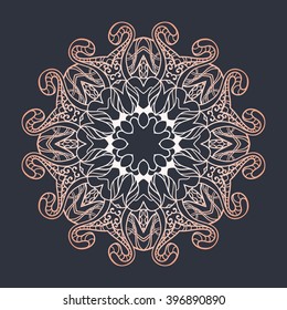 Flower Mandala. Ethnic pattern. Round Mandala of lines. Vector illustration. linear ornament template