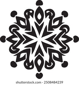 Flower mandala, floral ornament pattern, Outline, Oriental, Mandala Stencil Design, Decorative pattern seamless vector silhouette design white background