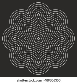 Flower mandala, geometric ornament, vector illustration