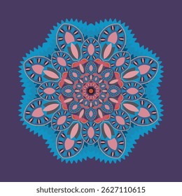 Flower mandala. Geometric pattern, radial repeat. Decorative elements. Oriental pattern, vector illustration.