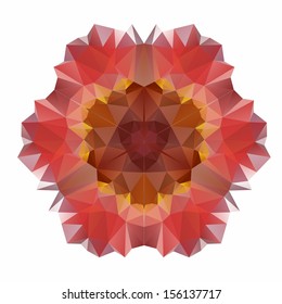 Flower mandala of geometric shapes. Vector colorful mosaic.