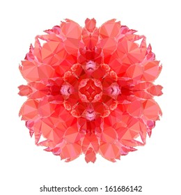 Flower mandala of geometric shapes. Vector colorful mosaic.