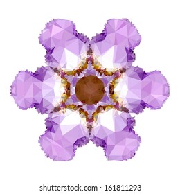 Flower mandala of geometric shapes. Vector colorful mosaic.