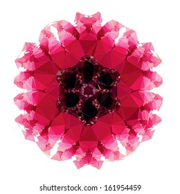 Flower mandala of geometric shapes. Vector colorful mosaic.