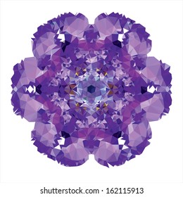 Flower mandala of geometric shapes. Vector colorful mosaic.