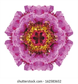 Flower mandala of geometric shapes. Vector colorful mosaic.