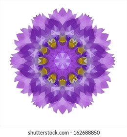 Flower mandala of geometric shapes. Vector colorful mosaic.