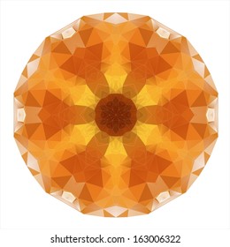 Flower mandala of geometric shapes. Vector colorful mosaic.