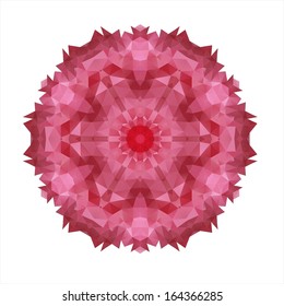 Flower mandala of geometric shapes. Vector colorful mosaic.
