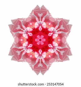 Flower mandala of geometric shapes. Vector colorful mosaic.