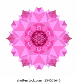 Flower mandala of geometric shapes. Vector colorful mosaic.