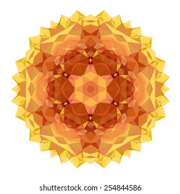 Flower mandala of geometric shapes. Vector colorful mosaic.